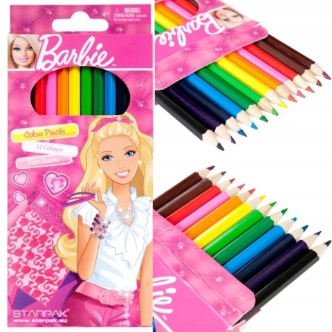 Kredki ołówkowe heksagonalne 12 kol Barbie Kredki ołówkowe heksagonalne 12 kol Barbie
