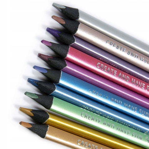 Kredki ołówkowe trójkątne 10 kolorów metaliczne