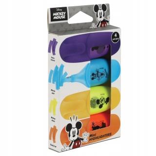 ZAKREŚLACZE MINI marker flamastry 4 kolory Myszka Mickey