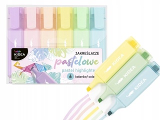 Zakreślacze markery zakreślacz pastelowe 6 szt KIDEA