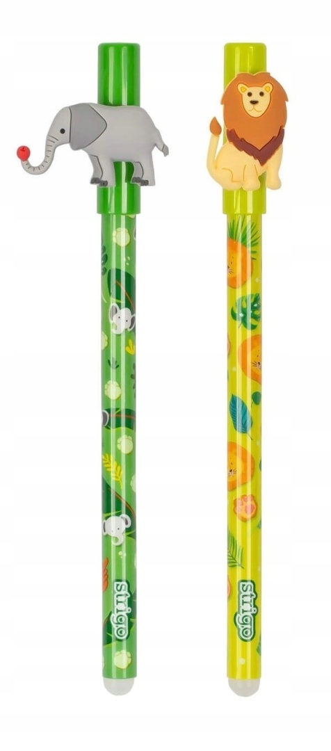 2szt długopis wymazywalny strigo lew słoń ZOO 2szt długopis wymazywalny strigo lew słoń ZOO