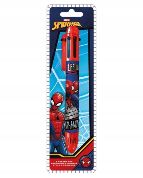 Długopis 6 kolorowy SPIDERMAN wielokolorowy