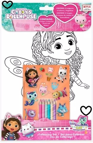 Kolorowanka naklejki zestaw kreatywny KOCI DOMEK