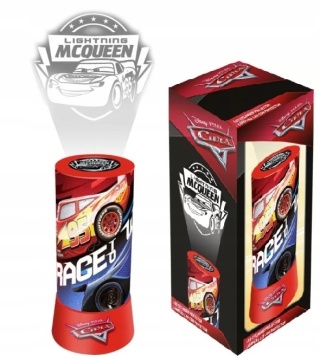 Lampka nocna LED z projektorem AUTA ZYGZAK MCQUEEN