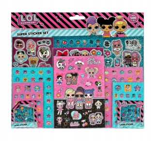 Naklejki metaliczne wypukłe LOL SURPRISE 500 SZT