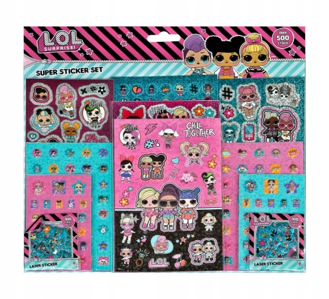 Naklejki metaliczne wypukłe LOL SURPRISE 500 SZT Naklejki metaliczne wypukłe LOL SURPRISE 500 SZT