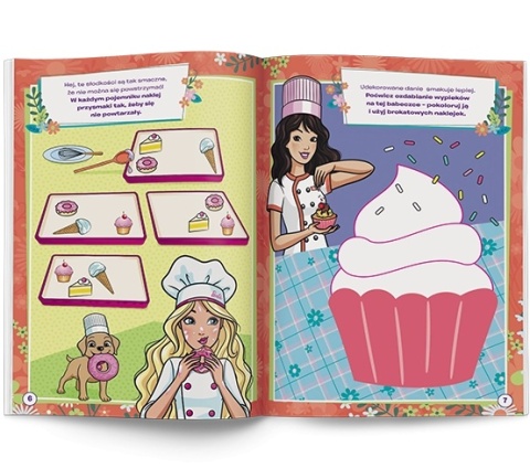 Barbie100 brokatowych naklejek i zadania