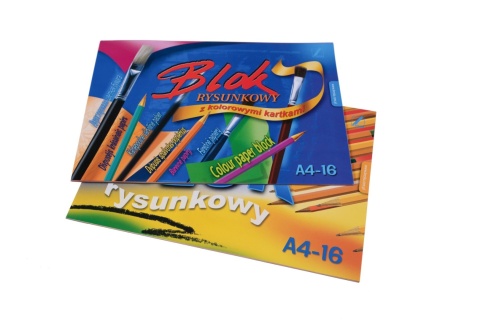 Blok rysunkowy kolorowy A4 16 kartek 8 kolorów Kreska