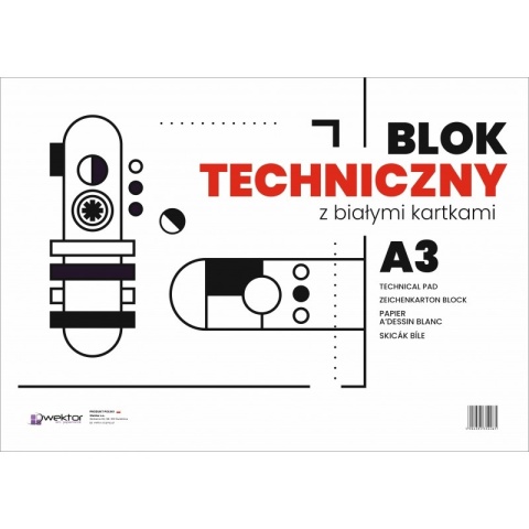 Blok techniczny A3 10 k 160g biały Wektor 1 szt