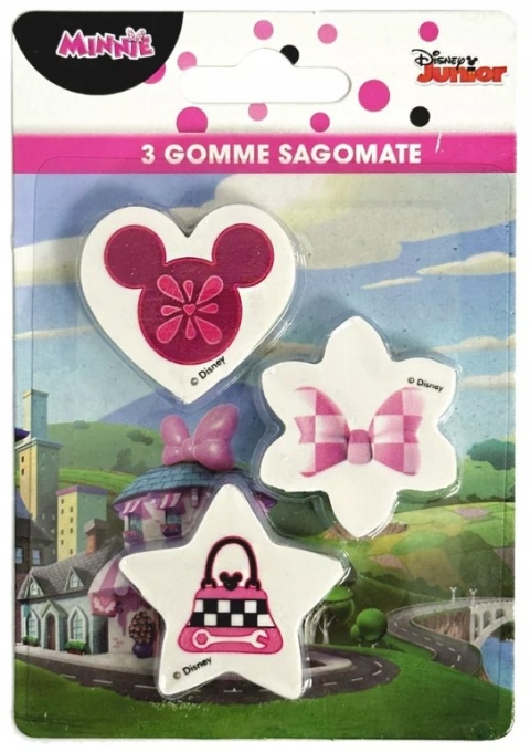 Gumki do mazania 3 szt MYSZKA MINNIE Gumki do mazania 3 szt MYSZKA MINNIE