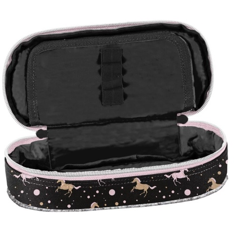 Konie koń lovely horses Piórnik saszetka z przegródkami i klapką