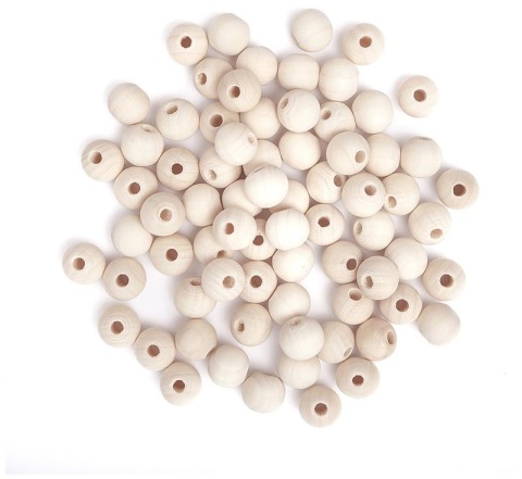 Koraliki drewniane naturalne, kulki 12 mm, 40g ok 70 szt Koraliki drewniane naturalne, kulki 12 mm, 40g ok 70 szt