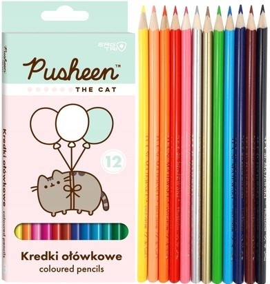 Kredki ołówkowe trójkątne 12 kolorów PUSHEEN