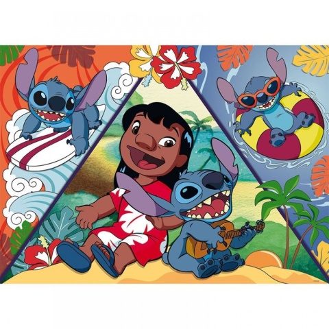 LILO I STITCH Puzzle 150 EL dwustronne kolorowanka 2w1 MAXIFLOOR 70X50 cm