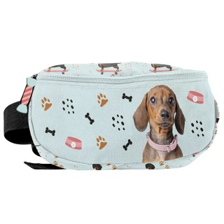 Nerka sportowa saszetka dziecięca dziewczęca młodzieżowa torebka na pas Pies jamnik dla dziewczynki