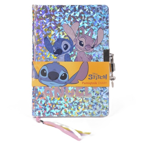 Notatnik Stich pamiętnik sekretny z kłódką holograficzny Stitch Angel