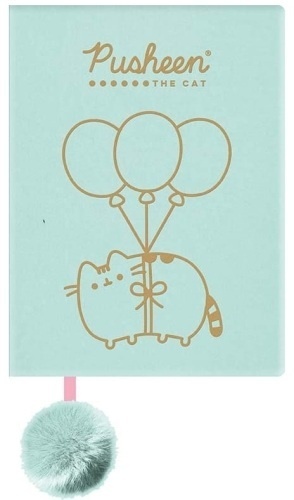 Notatnik pamiętnik pluszowy miętowy kot Pusheen