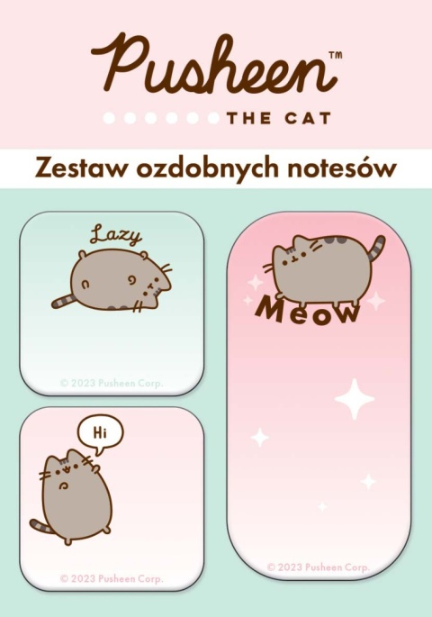 Zakładki indeksujące notesik karteczki samoprzylepne kotek PUSHEEN 90 szt