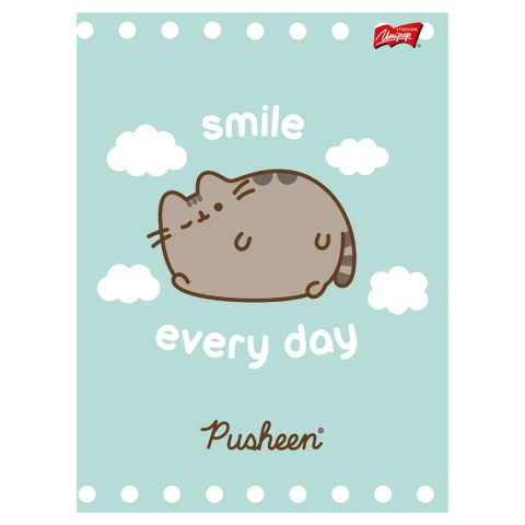 Zeszyt A5 kot PUSHEEN chmurki 32 k 3 trzy linia kolorowa kolorowa 1 szt