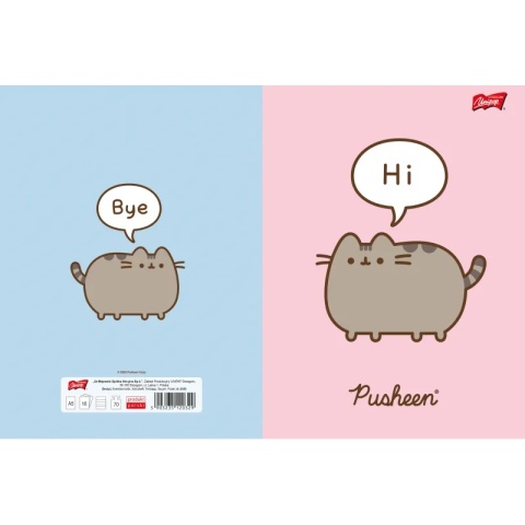 Zeszyt w kratkę A5 Pusheen kotek czarny mix wzorów 60 kartek mix 1 szt