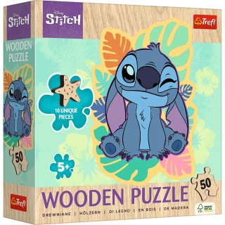 Puzzle drewniane Lilo & Stitch 50 el. Wesoły Stitch
