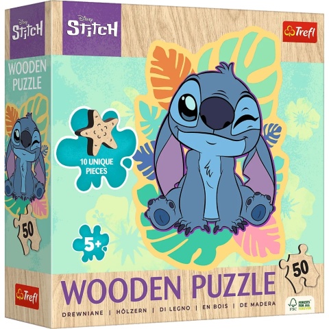Puzzle drewniane Lilo & Stitch 50 el. Wesoły Stitch