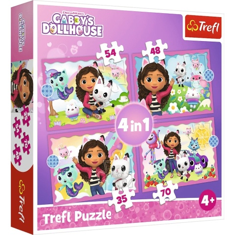 KOCI DOMEK GABI Przygody Gabi Trefl Puzzle 4W1 34620