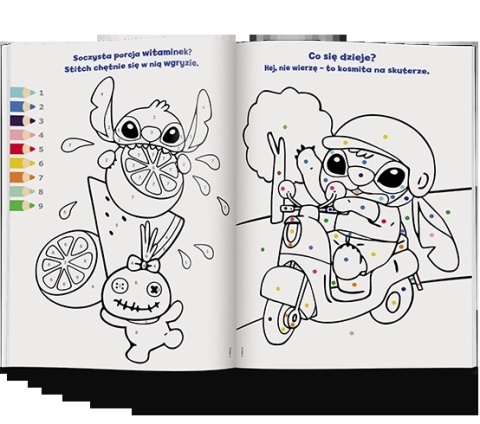 Książki Stitch. Kolorowanka według kodu dla dzieci nauka spostrzegawczości wiek 3+