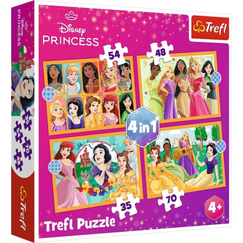 Puzzle 4w1 Księżniczki Disney, Bajkowe historie 34651