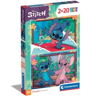 Lilo i Stitch Puzzle 2x20 2 x 20 Clementoni 2w1 24809 Stich Andzia