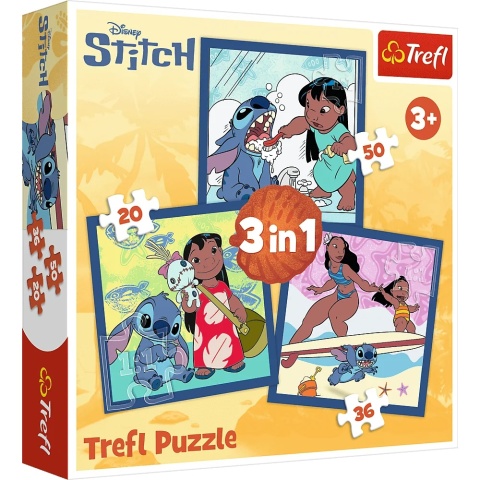 Lilo i Stitch Stich Czas ze Stitchem 3W1 Trefl Puzzle 106 EL 34896