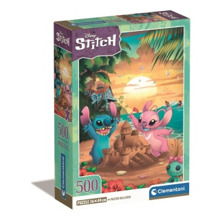 Lilo i Stitch Stich i Andzia na plaży Puzzle Clementoni 500 EL 35547