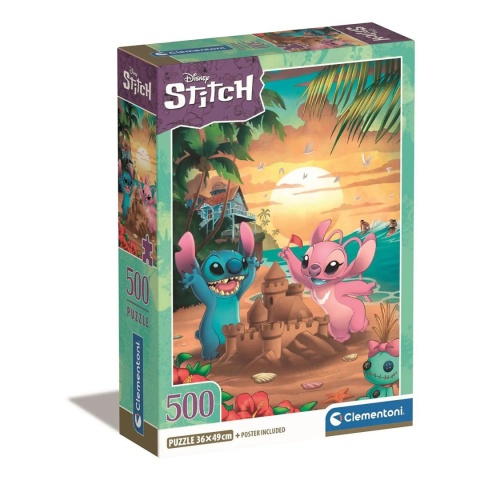 Lilo i Stitch Stich i Andzia na plaży Puzzle Clementoni 500 EL 35547