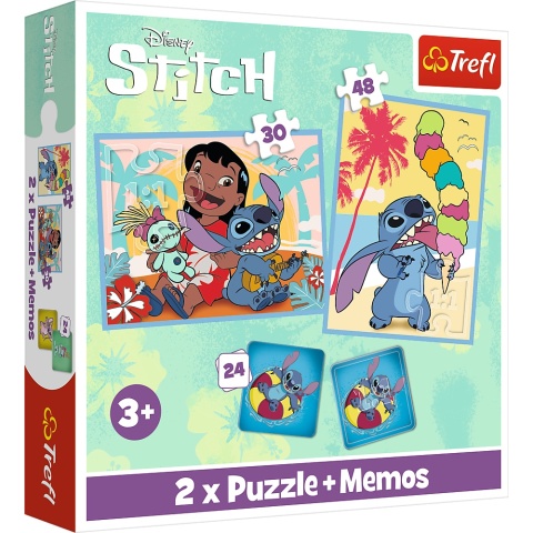 Lilo i Stitch Trefl Puzzle Stich 2w1 48 30 MEMO 24 el