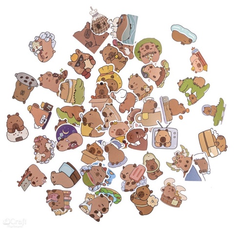 Naklejki winylowe Kapibara op. 50szt., Dp Craft