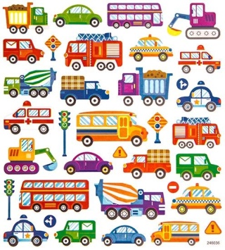 Naklejki metalizowane zestaw Pojazdy służb miejskich autobys taxi 35 szt