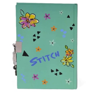 Notatnik Stich pamiętnik sekretny z kłódką seledyn STITCH flower Sticz