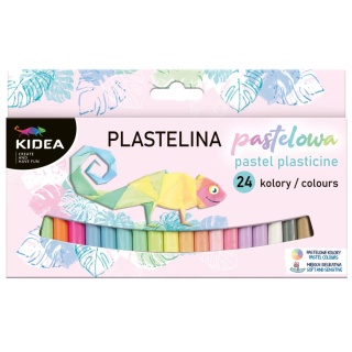 Plastelina szkolna 24 kolory KIDEA pastelowa