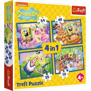 Podwodne życie SpongeBoba 4W1 Trefl Puzzle 207 EL 34674