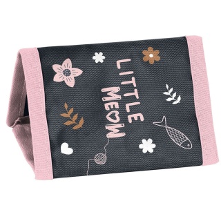 Portfel dziecięcy na szyje portfelik rzep suwak sznurek na karty dla dziewczynki Kotek