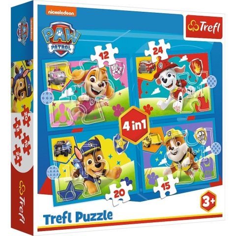 Psi Patrol biegnące pieski 4W1 Trefl Puzzle 71 EL 34628