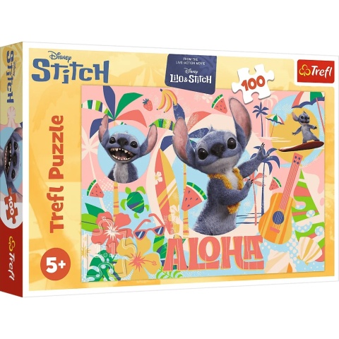 Stitch i przyjaciele w akcji filmowa wersja Stich Puzzle Trefl 100 EL 16495
