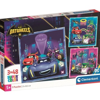 BATWHEELS auta Batman Puzzle 3 X 48 3X48 Clementoni 25307