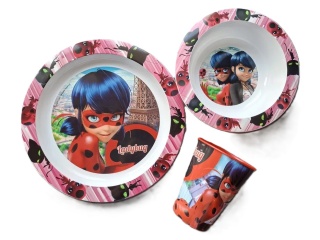 BIEDRONKA CZARNY KOT zestaw śniadaniowy miska kubek 260 ml