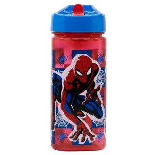 Bidon na wodę butelka ze słomką i ustnikiem kwadrat Spiderman 530ml