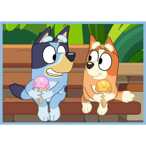 Bluey Blue i jego świat 4W1 Trefl Puzzle 12+15+ 20+24+ EL 34637