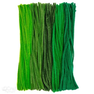 Druciki kreatywne 30cm 5 odcieni zieleni , 200 szt
