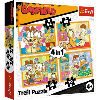Garfield kocha lazanię Trefl Puzzle 4W1 207 EL 35+48+54+70 el 34673