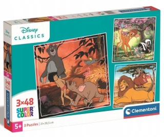Król lew Bambi Księga dżungli Puzzle 3 X 48 3X48 Clementoni 25299