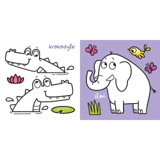 Książka dla dzieci Mały miś koloruje. W zoo kolorowanki naklejki